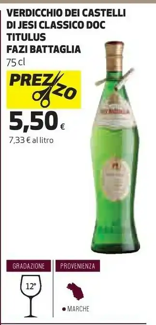Ipercoop Fazi battaglia verdicchio dei castelli di jesi classico doc offerta