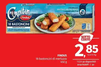 Pam 18 bastoncini con 100% filetti di merluzzo 450 g(ml) offerta