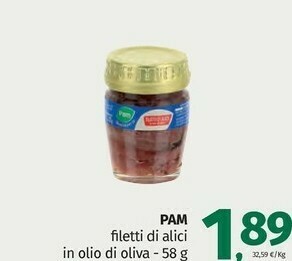 Pam Pam filetti di alici in olio di oliva offerta