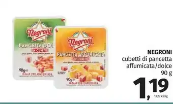 Pam Pancetta affumicata in cubetti 90 g(ml) offerta