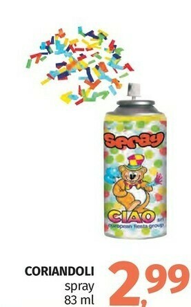 Pam Ciao stelle filanti spray ml.83 offerta