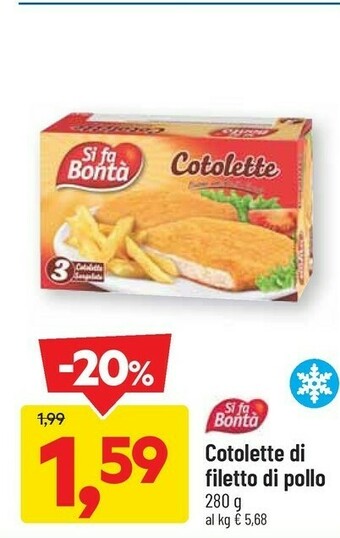 DPiù Cotolette di filetto di pollo offerta