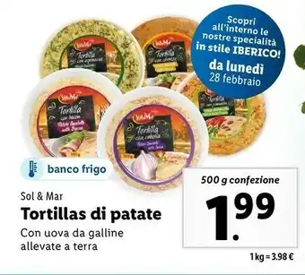 Lidl Tortillas di patate con uova da galline allevate a terra offerta