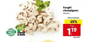 Lidl Funghi champignon affettati offerta