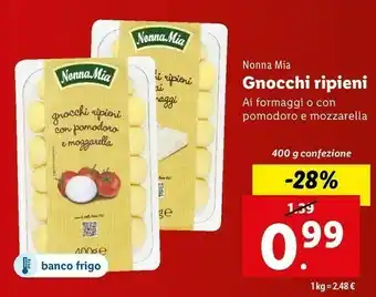 Lidl Nonna mia - gnocchi ripieni con gorgonzola dop 400 g(ml) offerta