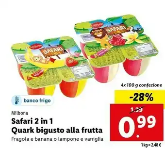 Safari 2 in 1 quark bigusto alla frutta fragola e banana