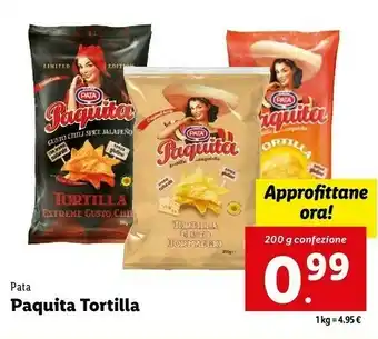 Lidl Snack pata - paquita tortilla gusto chili 200 g(ml) offerta