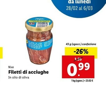 Lidl Filetti di acciughe offerta