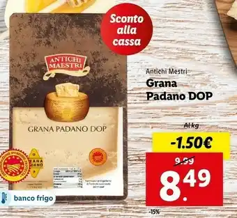 Lidl Antichi mestri grana padano dop offerta