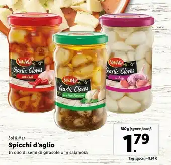 Lidl Spicchi aglio in olio di semi di girasole/ in salamoia offerta