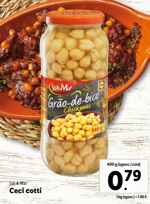 Ceci cotti 1kg offerta di Lidl