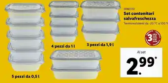 Lidl Ernesto set contenitori salvafreschezza termoresistenti offerta