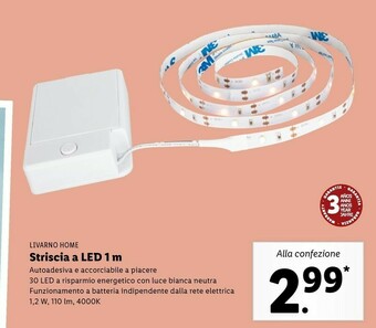 Lidl Livarno home striscia a led 1 m offerta