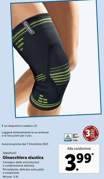 Lidl Sensiplast ginocchiera elastica offerta