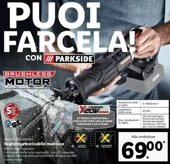 Lidl Parkside performance seghetto ricaricabile multiuso offerta
