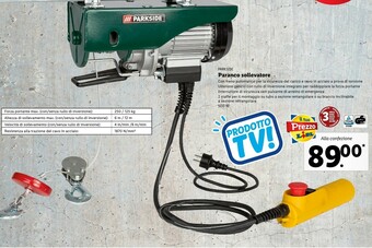 Lidl Parkside paranco sollevatore offerta