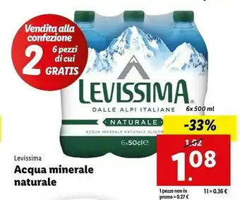 Lidl Acqua minerale naturale 500 g(ml) offerta