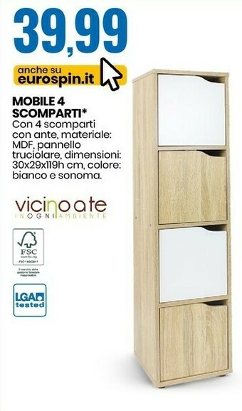Mobile 4 scomparti