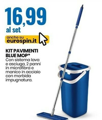 Eurospin Kit pavimenti blue mop offerta