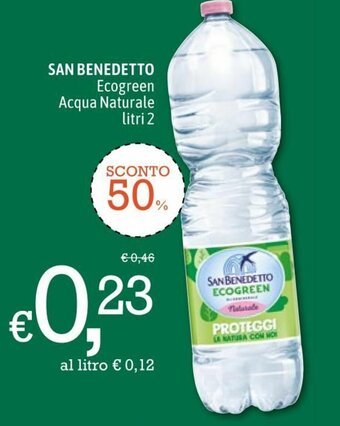 Famila San Benedetto Ecogreen Acqua Naturale 2 litri offerta