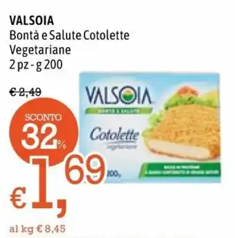 Valsoia Bontà e Salute Cotolette Vegetariane 2 pz 200g