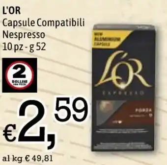Famila L'Or Capsule Compatibili Nespresso 10 pz 52g offerta