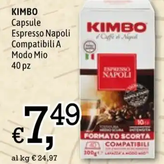 Famila Kimbo Capsule Espresso Napoli Compatibili A Modo Mio 40 pz offerta