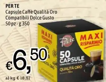 Famila Per Te Capsule Caffè Qualità Oro Compatibili Dolce Gusto 50 pz 350g offerta