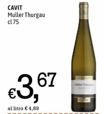 Famila Cavit Muller Thurgau 75cl offerta