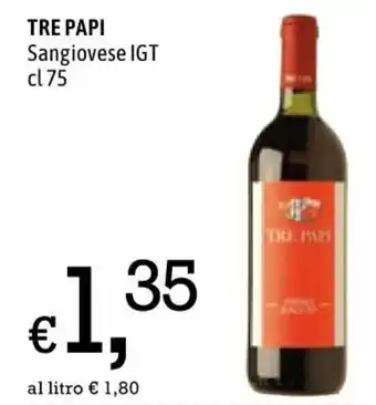 Famila Tre Papi Sangiovese IGT 75cl offerta