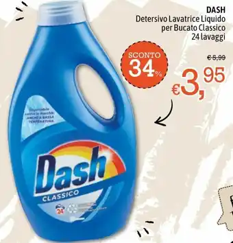 Famila Dash Detersivo Lavatrice Liquido per Bucato Classico 24 lavaggi offerta