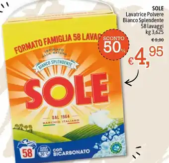 Famila Sole Lavatrice Polvere Bianco Splendente 58 lavaggi 3,625 kg offerta