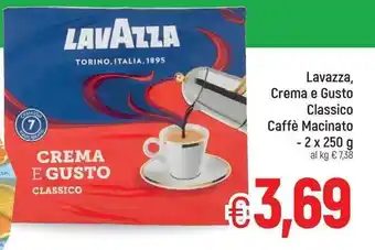 Famila Lavazza, Crema e Gusto Classico Caffè Macinato 2x250g offerta