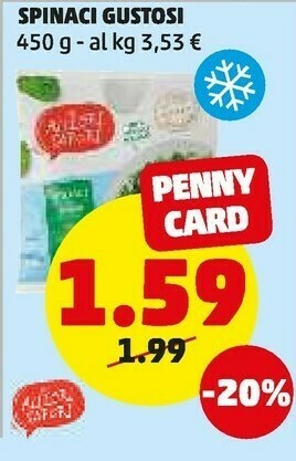 PENNY Spinaci gustosi offerta