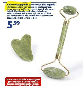 In'S Mercato Rullo massaggiante e pietra gua sha in giada offerta