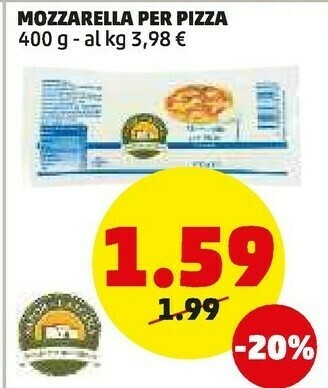 PENNY Mozzarella per pizza offerta