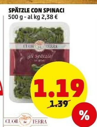 PENNY Spàtzle con spinaci offerta