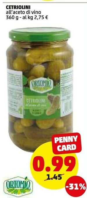 PENNY Cetriolini all'aceto di vino offerta