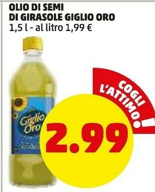 PENNY Olio di semi di girasole offerta