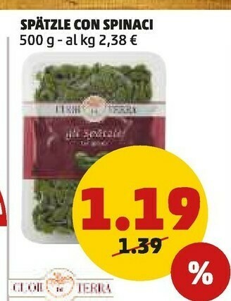 PENNY Spàtzle con spinaci offerta
