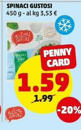 PENNY Spinaci gustosi offerta