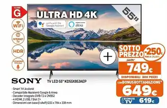 Expert Kd55x85jaep tv 139,7 cm (55") 4k ultra hd smart tv wi-fi nero offerta