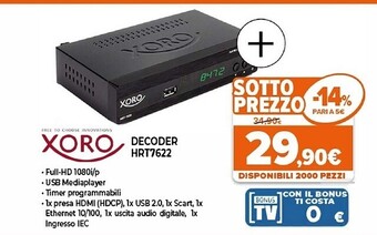 Expert Xoro decoder hrt7622 offerta