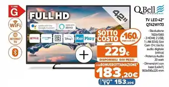 Expert Tv led 42'' qt42wy73 offerta