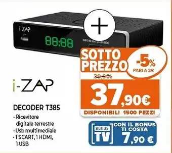 Expert T385 terrestre hd nero offerta