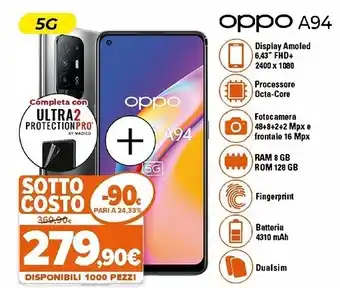 Expert A94 5g a94 16,3 cm (6.43") doppia sim usb tipo-c 8 gb 128 gb 4310 mah nero offerta