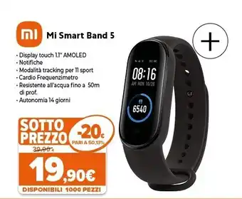 Expert Mi smart band 5 amoled braccialetto per rilevamento di attività 2,79 cm (1.1") nero offerta