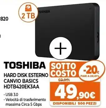 Expert Hard disk esterno canvio basics hdtb420ek3aa offerta