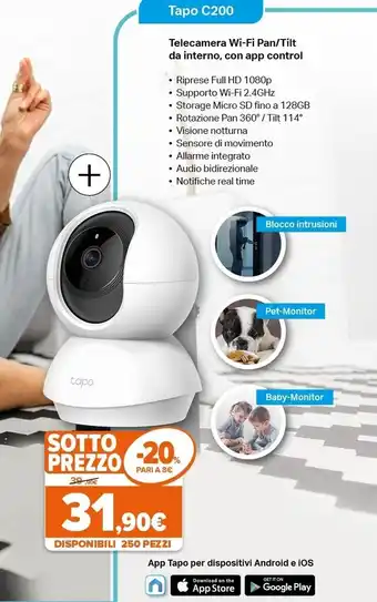 Expert Tp-link tapo c200 interno lampadina soffitto 1280 x 720 pixel offerta