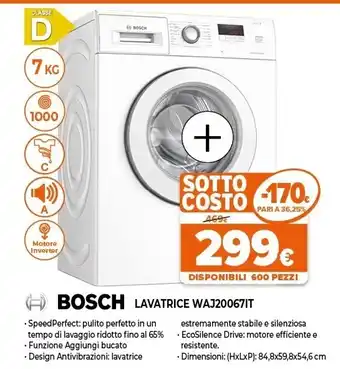 Expert Serie 2 waj20007it lavatrice caricamento frontale 7 kg 1000 giri/min bianco offerta